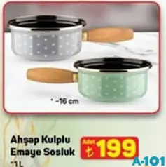 AHŞAP KULPLU EMAYE SOSLUK 1 L AHŞAP KULPLU EMAYE SOSLUK 1 L